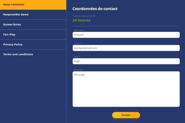 Sporttyp Casino support client