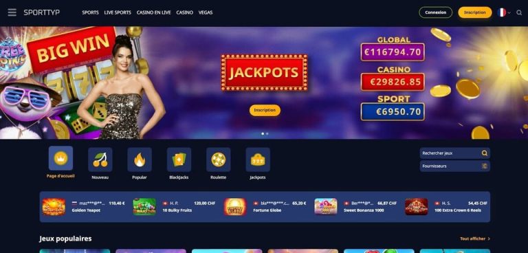 Sporttyp Casino page accueil