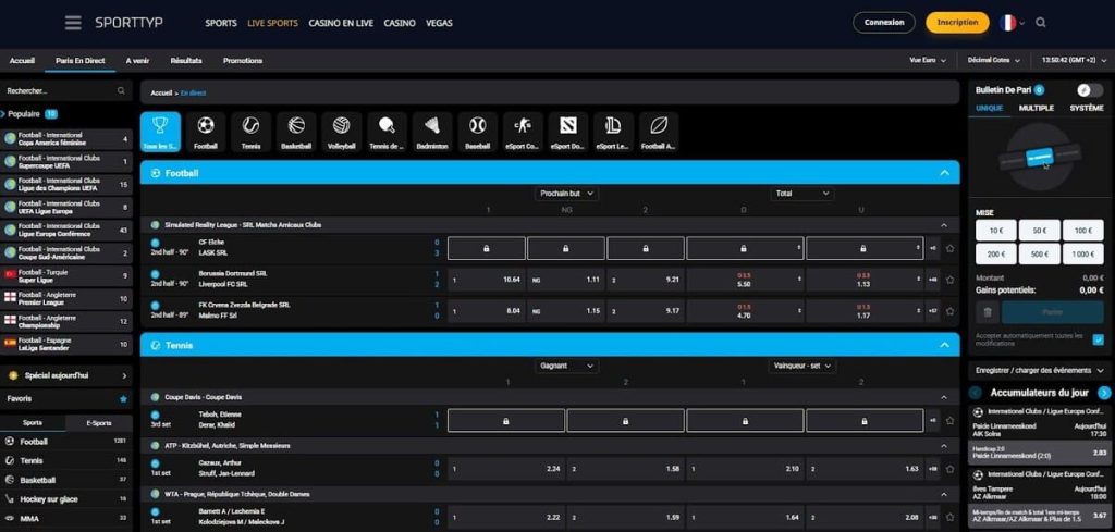 Sporttyp Casino paris sportifs